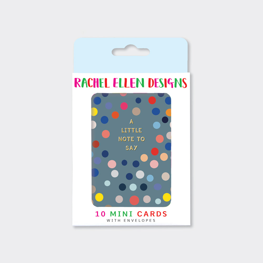 Foiled Pack of 10 notecards - A Little Note to Say - spots