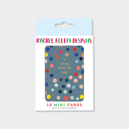 Foiled Pack of 10 notecards - A Little Note to Say - spots