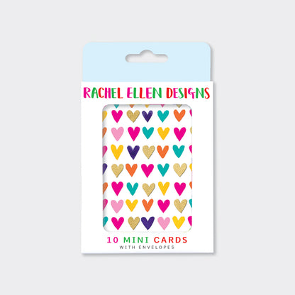 Foiled Pack of 10 notecards - Hearts