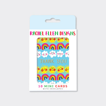 Foiled pack of 10 notecards - Thank you suns &amp; rainbows