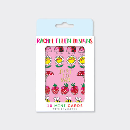 Foiled pack of 10 notecards - Just to say ladybirds