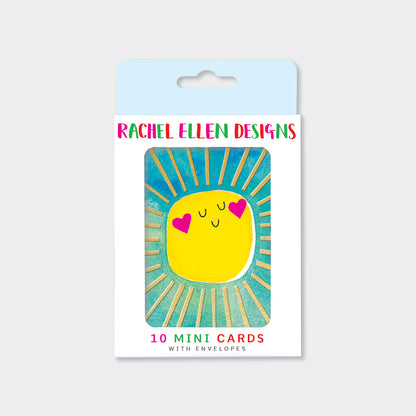 Foiled pack of 10 notecards - Sunshine/blank