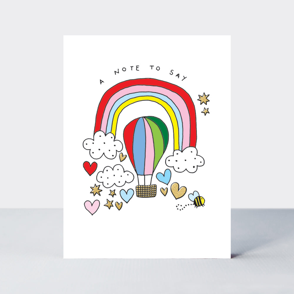 Foiled pack of 10 notecards- A Note To Say/Hot Air Balloon