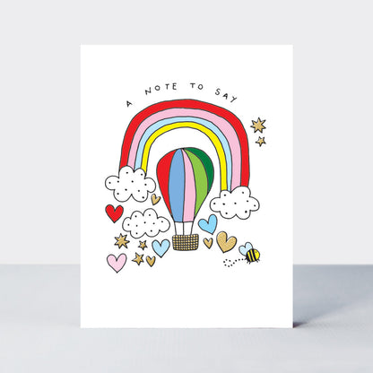 Foiled pack of 10 notecards- A Note To Say/Hot Air Balloon