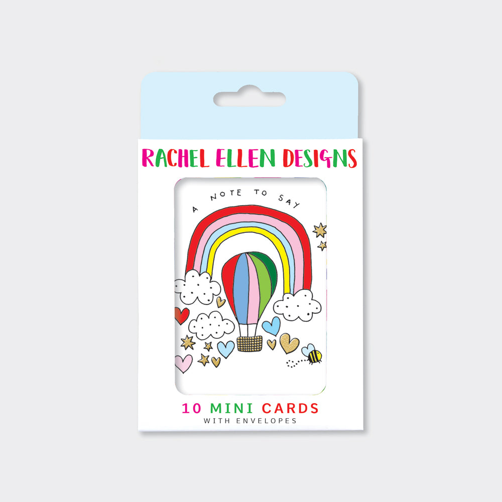 Foiled pack of 10 notecards- A Note To Say/Hot Air Balloon