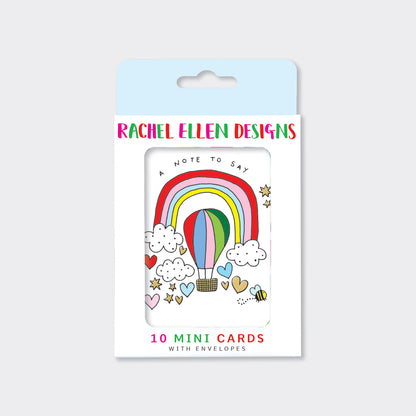 Foiled pack of 10 notecards- A Note To Say/Hot Air Balloon
