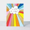 Foiled pack of 10 notecards - A Note To Say/Cloud & Rainbow