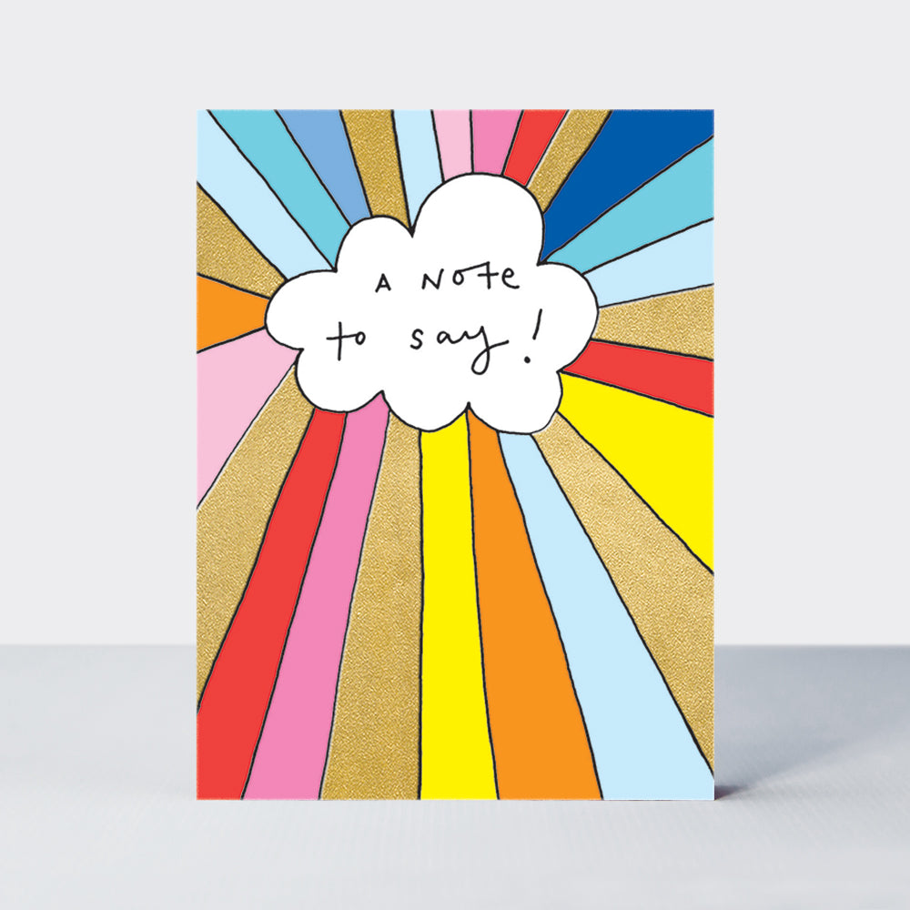 Foiled pack of 10 notecards - A Note To Say/Cloud & Rainbow