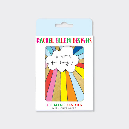 Foiled pack of 10 notecards - A Note To Say/Cloud &amp; Rainbow