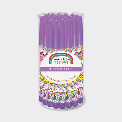 Ballpoint Glitter Pen - Unicorns - 24 in tub
