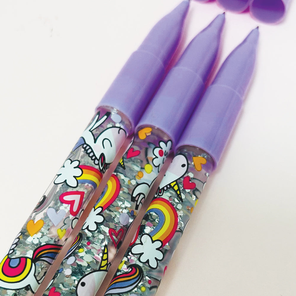 Ballpoint Glitter Pen - Unicorns - 24 in tub