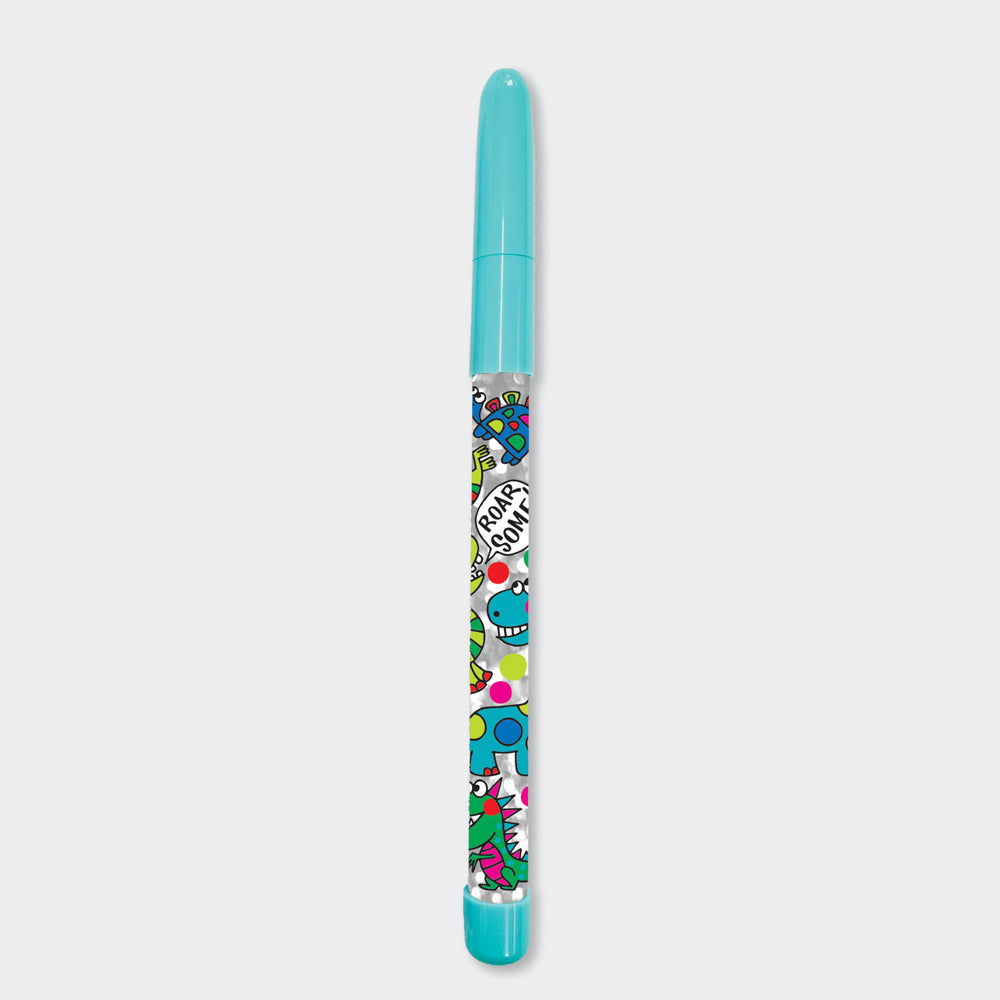 Ballpoint Glitter Pen - Dinosaurs - 24 in tub