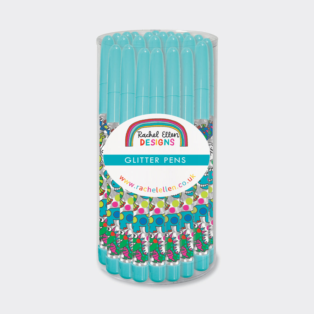 Ballpoint Glitter Pen - Dinosaurs - 24 in tub