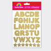 Gold Glitter Letter Stickers - 4 Sheets