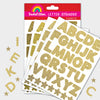 Gold letter stickers with 'Rachel Ellen' branding on a white background