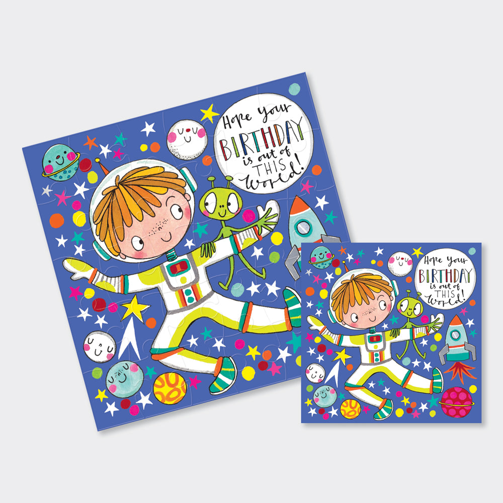 Jigsaw Card - Spaceman and Alien
