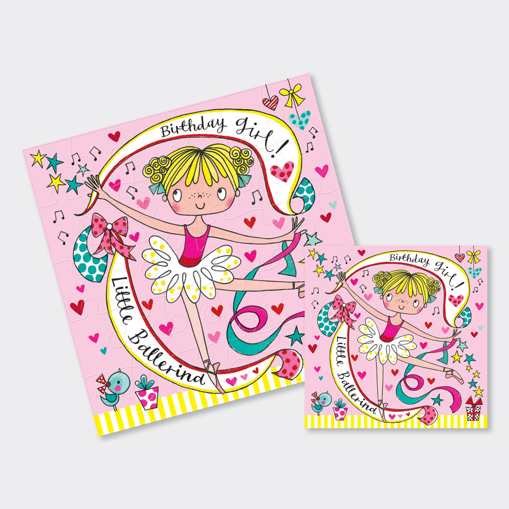 Jigsaw Card - Birthday Girl Ballerina