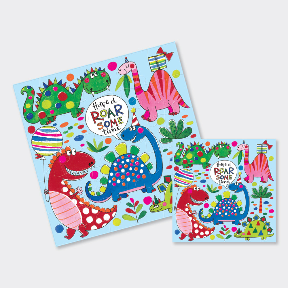 Jigsaw Card - Roar-some time Dinosaur