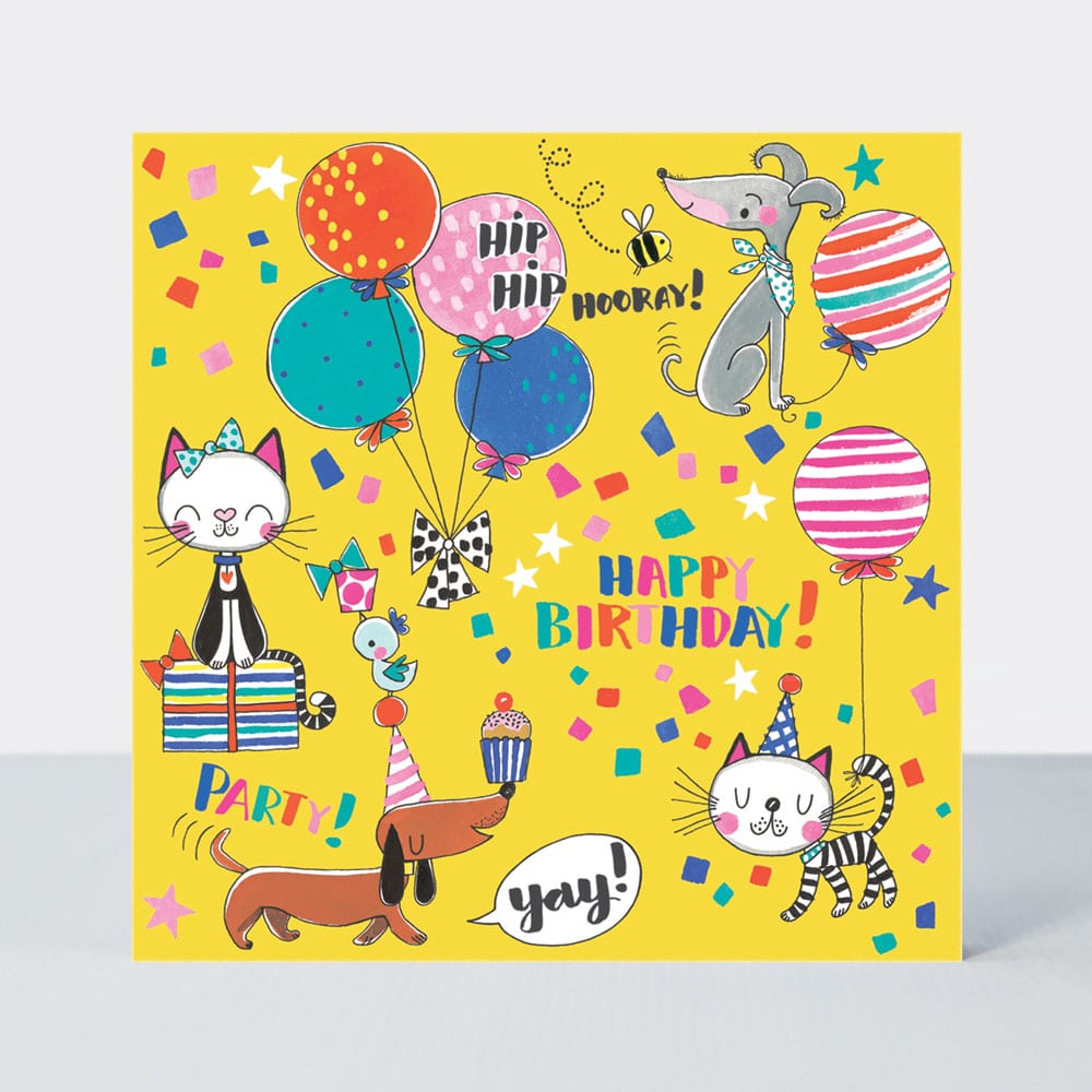 Jigsaw Card - Happy Birthday cats & dogs