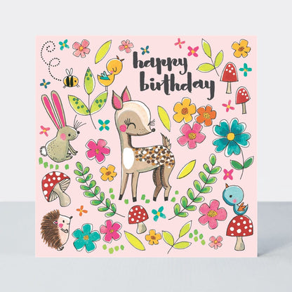 Jigsaw Card - Birthday woodland friends
