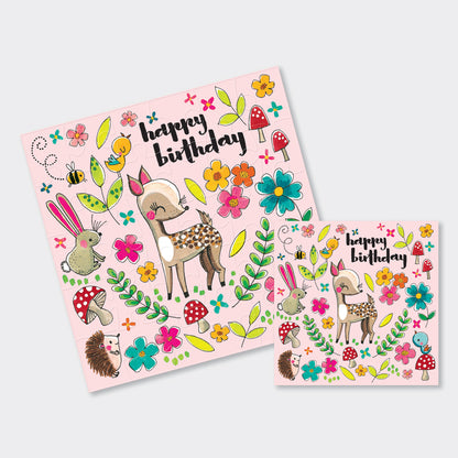 Jigsaw Card - Birthday woodland friends