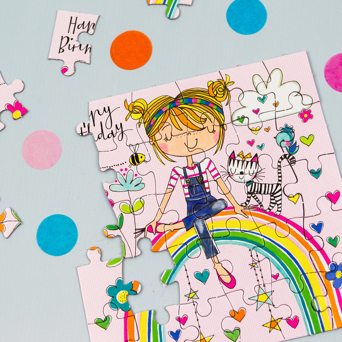 Jigsaw Card - Girl on Rainbow