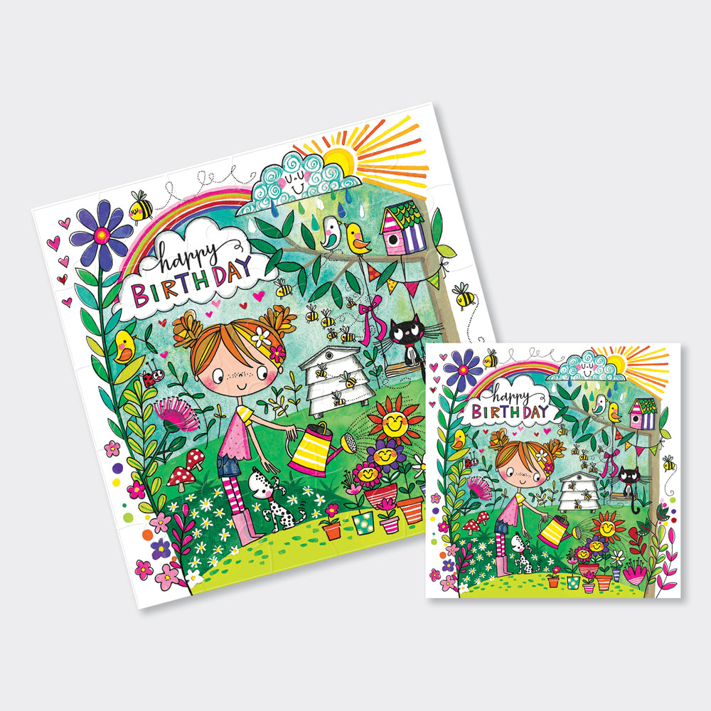 Jigsaw Card - Jigsaw Card - Happy Birthday Little Gardener