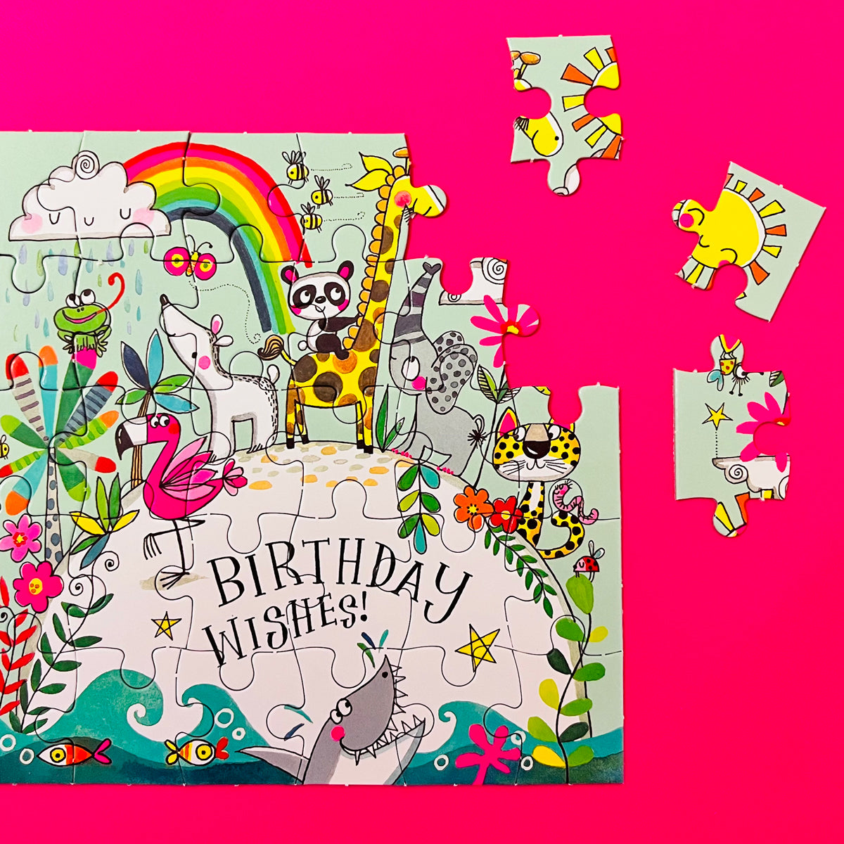 Jigsaw Card - Birthday Wishes/Love our planet