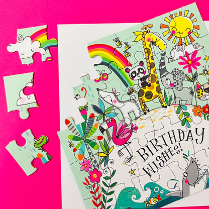 Jigsaw Card - Birthday Wishes/Love our planet
