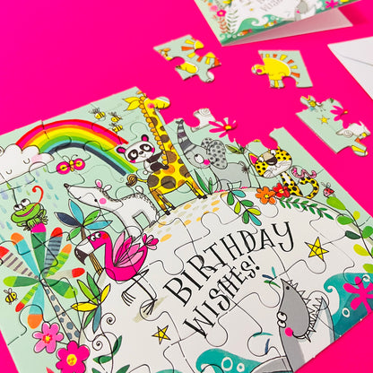 Jigsaw Card - Birthday Wishes/Love our planet