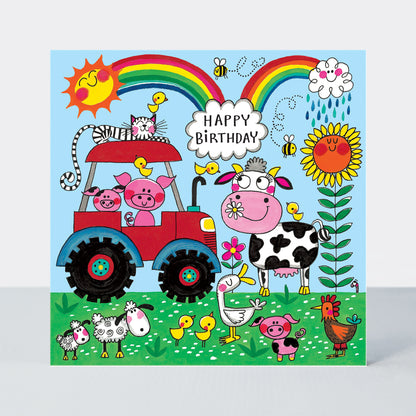 Jigsaw card - Happy Birthday - Farmyard