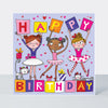 Jigsaw card - Happy Birthday - Ballerinas & Cats