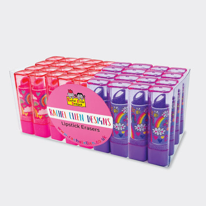 36 x Lipstick Erasers - 2 designs