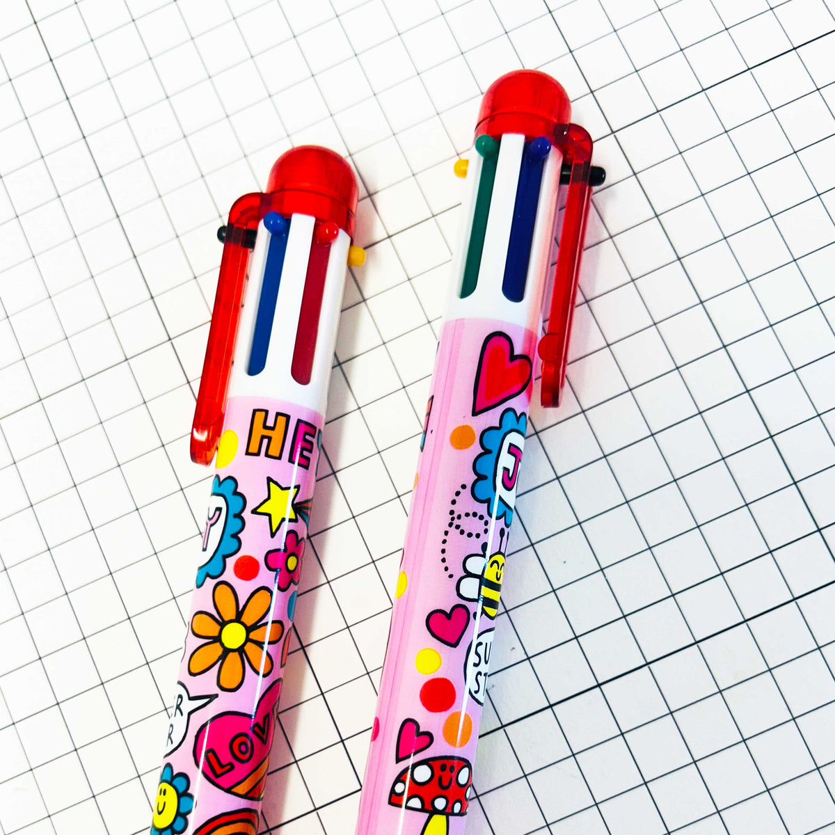 6 Colour Ballpoint Pen CDU - 2 Designs