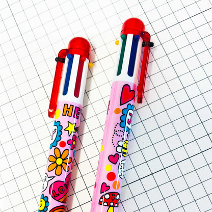 6 Colour Ballpoint Pen CDU - 2 Designs