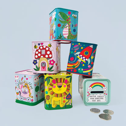 Money Box Tin - Roar-Some Savings/Dinosaurs