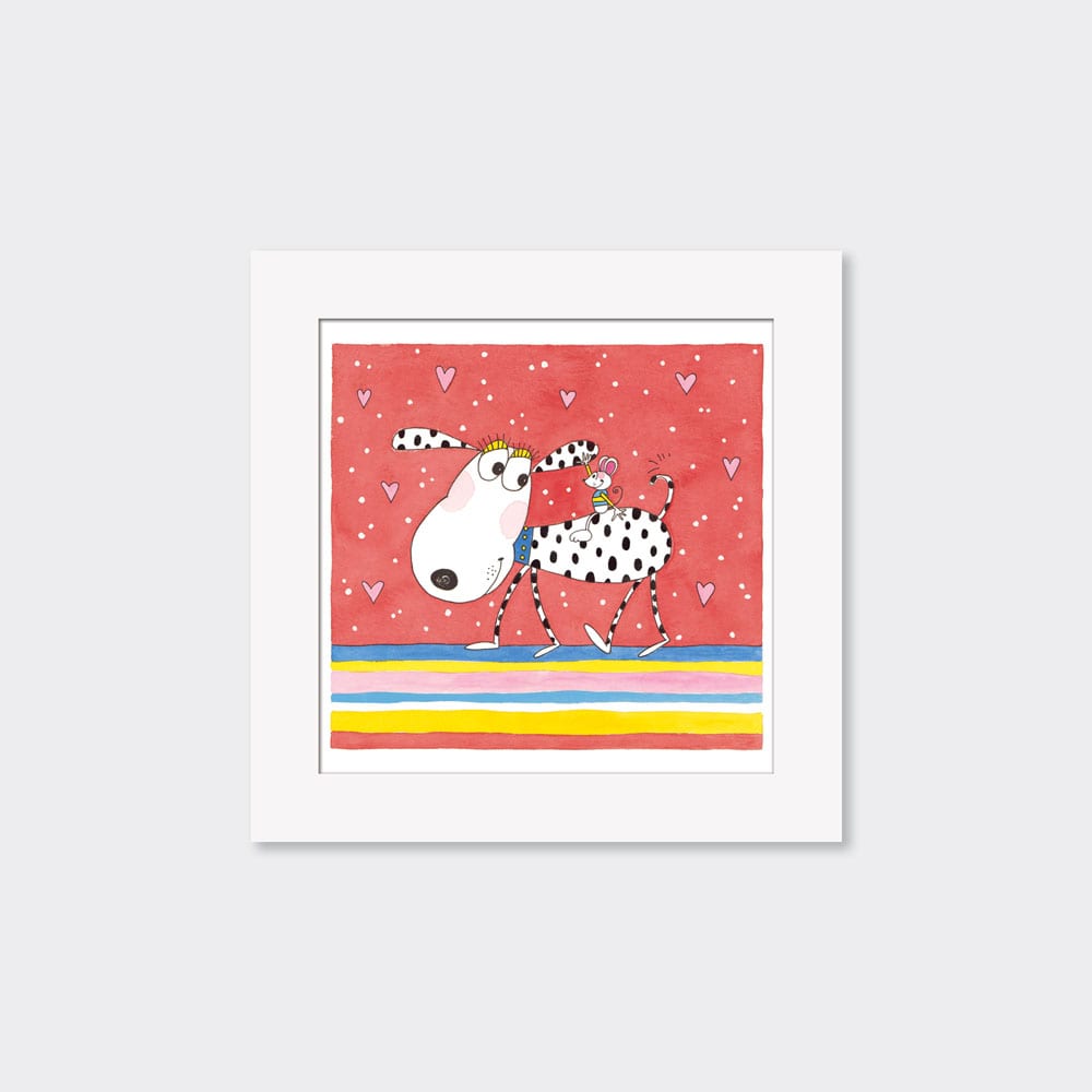 Mounted Limited Edition Print - Dog and Mouse