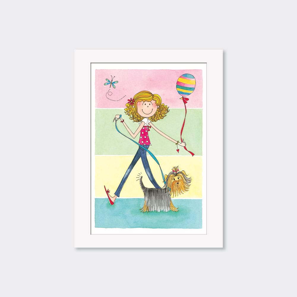 Mounted Limited Edition Print ‐ Walking the Dog