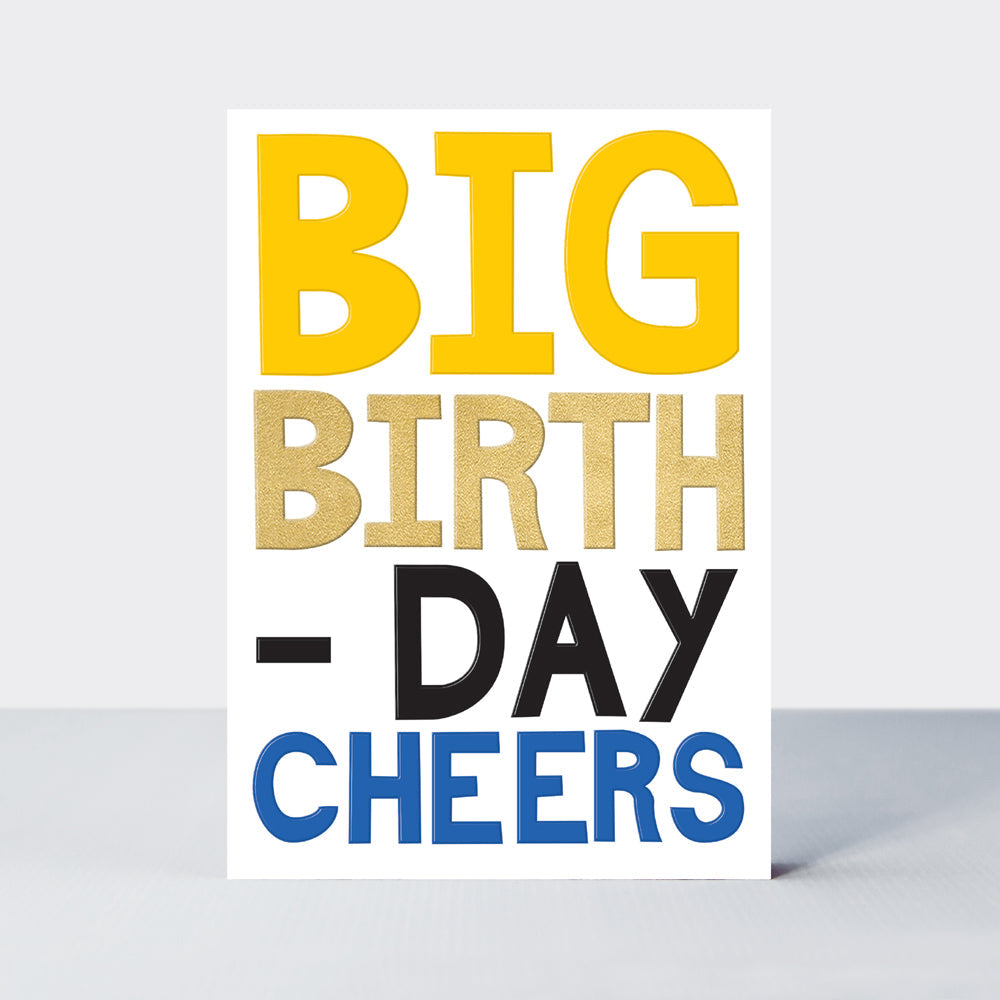 Good News - Big Birthday Cheers Birthday Card/ Blue Yellow