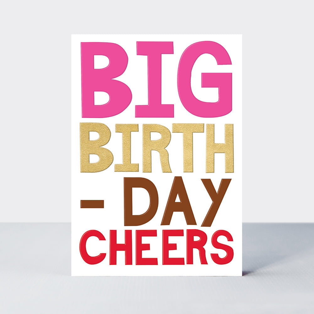 Good News - Big Birthday Cheers Birthday Card Red Pink