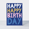 Good News - Happy Happy Birthday Card Blue