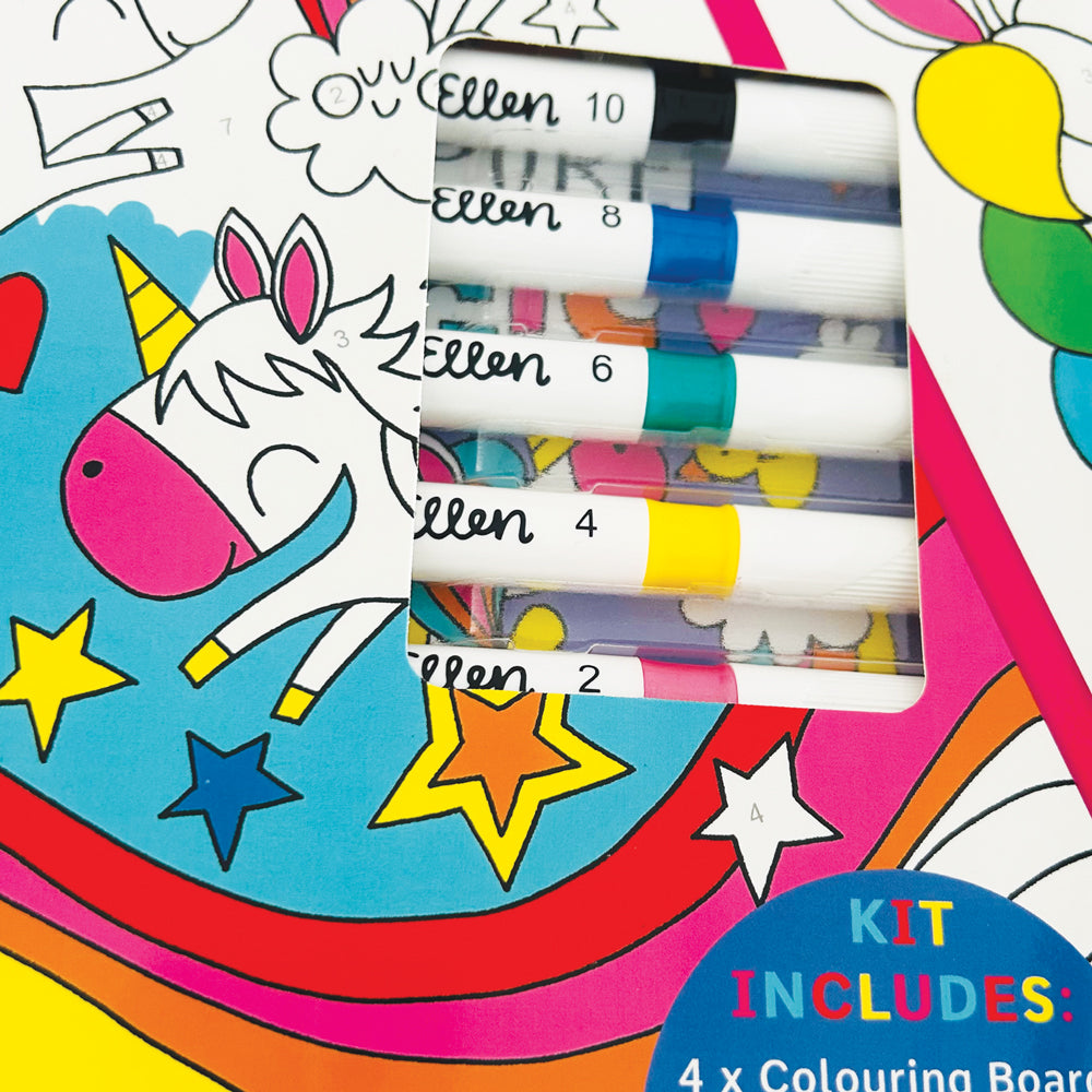Pre order - Colour by Numbers Kit - Unicorns &amp; Rainbows