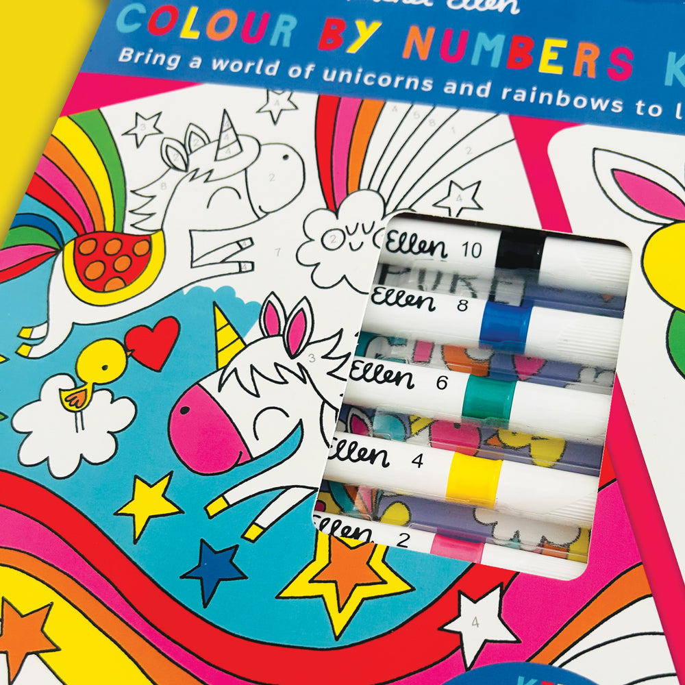 Pre order - Colour by Numbers Kit - Unicorns &amp; Rainbows