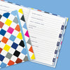 Password Book - Multicolour Diamond Pattern