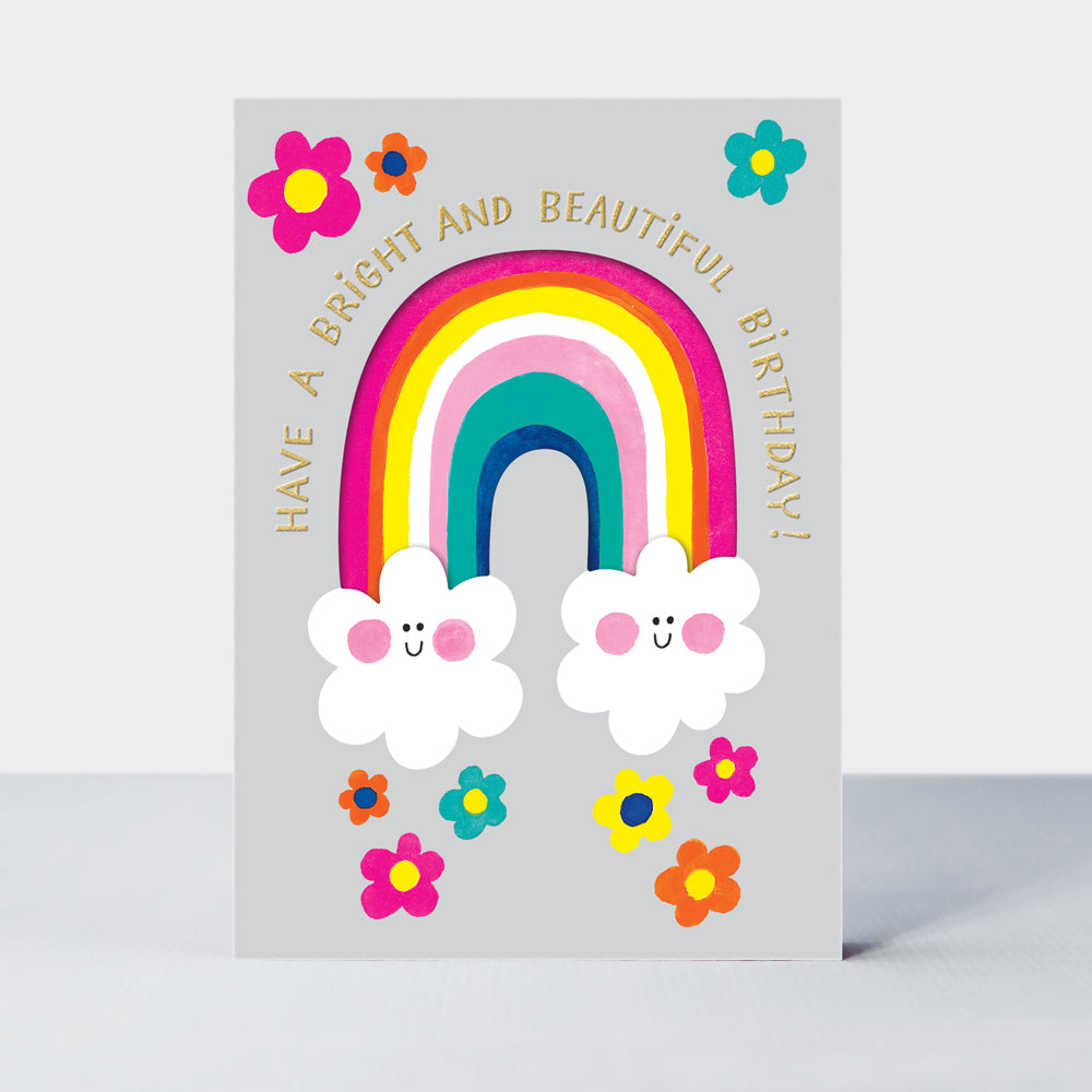 Wholesale birthday card featuring a rainbow design by Rachel Ellen Designs