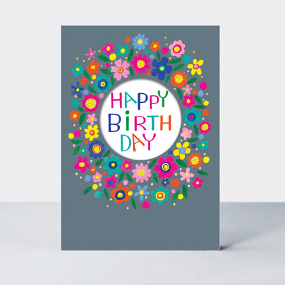 Wholesale birthday card featuring a floral design by Rachel Ellen Designs