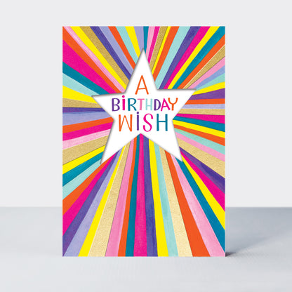 Wholesale birthday card featuring a starburst design by Rachel Ellen Designs