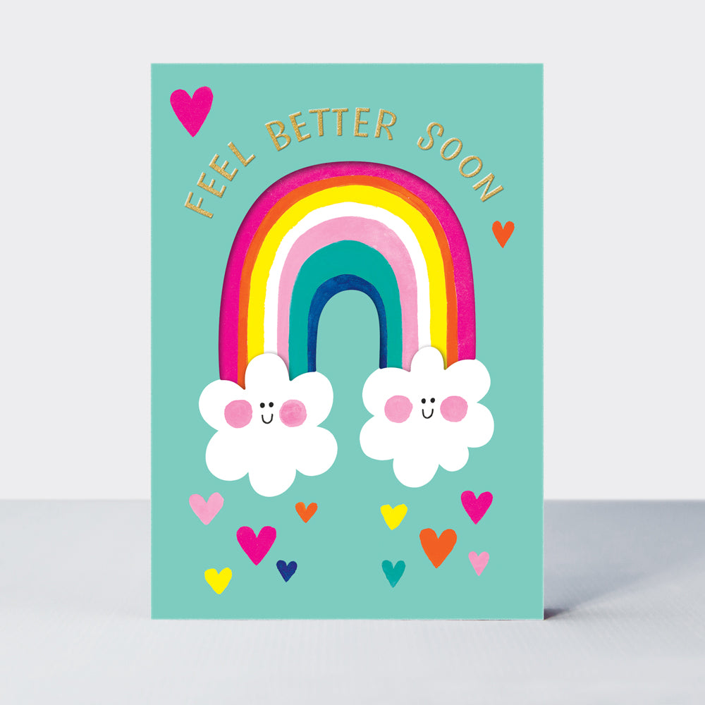 Wholesale feel better soon card featuring a rainbow design by Rachel Ellen Designs