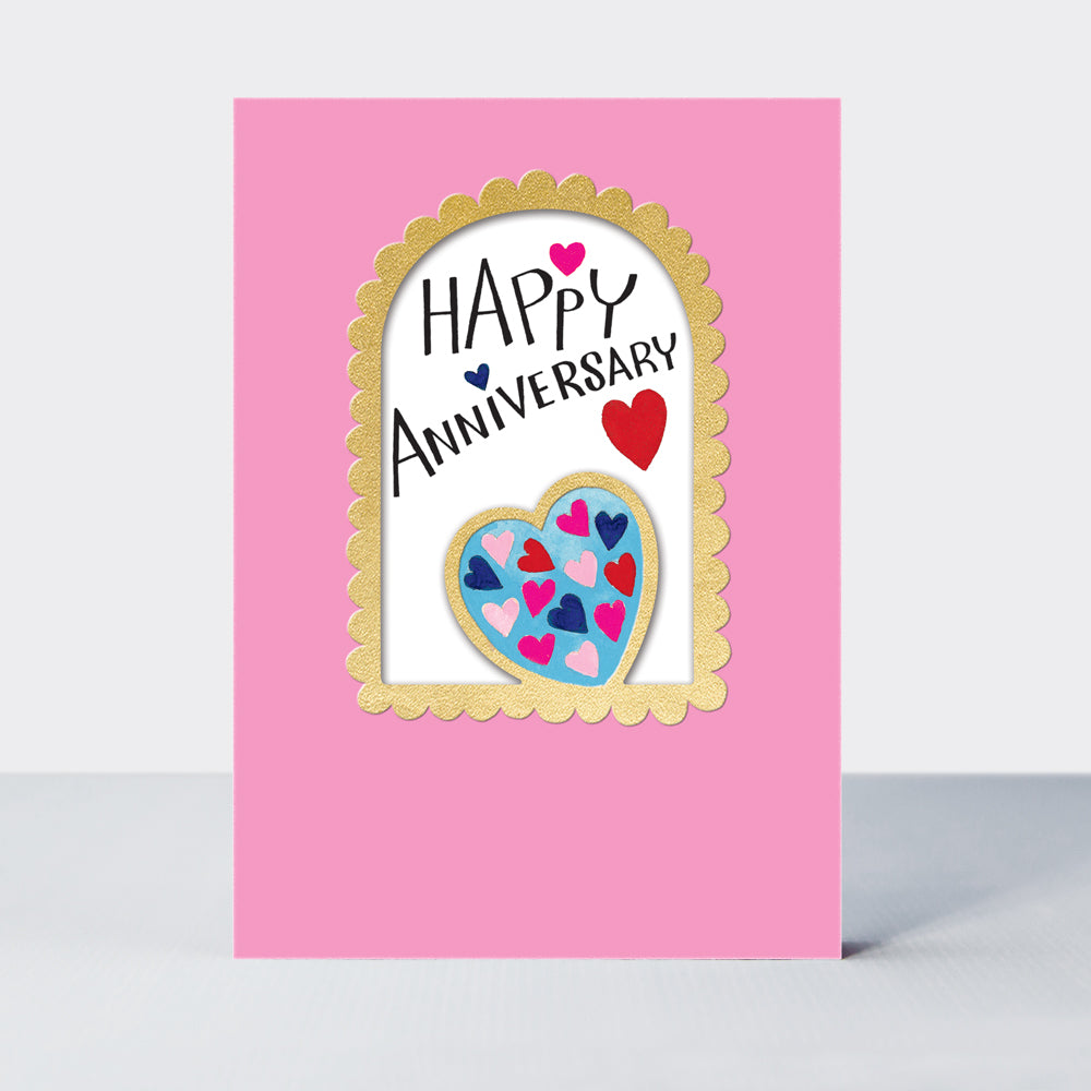 Wholesale anniversary card featuring a heart design by Rachel Ellen Designs