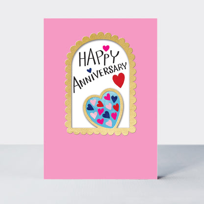 Wholesale anniversary card featuring a heart design by Rachel Ellen Designs